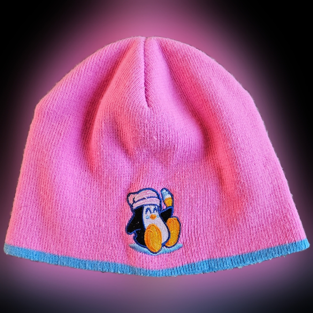 Pink Penguin Kids Beanie Hat